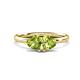 1 - Francesca 1.90 ctw Heart Shape (6.00 mm) Peridot Toi Et Moi Engagement Ring 