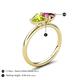 5 - Francesca 1.75 ctw Heart Shape (6.00 mm) Peridot & Pink Tourmaline Toi Et Moi Engagement Ring 