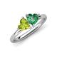 4 - Francesca 1.70 ctw Heart Shape (6.00 mm) Peridot & Lab Created Alexandrite Toi Et Moi Engagement Ring 