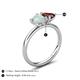 5 - Francesca 1.40 ctw Heart Shape (6.00 mm) Opal & Red Garnet Toi Et Moi Engagement Ring 