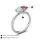 5 - Francesca 1.55 ctw Heart Shape (6.00 mm) Opal & Rhodolite Garnet Toi Et Moi Engagement Ring 