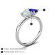 5 - Francesca 1.35 ctw Heart Shape (6.00 mm) Opal & Lab Created Blue Sapphire Toi Et Moi Engagement Ring 