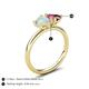 5 - Francesca 1.25 ctw Heart Shape (6.00 mm) Opal & Pink Tourmaline Toi Et Moi Engagement Ring 