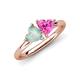 4 - Francesca 1.35 ctw Heart Shape (6.00 mm) Opal & Lab Created Pink Sapphire Toi Et Moi Engagement Ring 