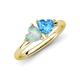 4 - Francesca 1.45 ctw Heart Shape (6.00 mm) Opal & Blue Topaz Toi Et Moi Engagement Ring 