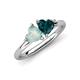 4 - Francesca 1.45 ctw Heart Shape (6.00 mm) Opal & London Blue Topaz Toi Et Moi Engagement Ring 