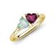 4 - Francesca 1.55 ctw Heart Shape (6.00 mm) Opal & Rhodolite Garnet Toi Et Moi Engagement Ring 