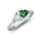 4 - Francesca 1.20 ctw Heart Shape (6.00 mm) Opal & Lab Created Emerald Toi Et Moi Engagement Ring 