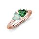 4 - Francesca 1.20 ctw Heart Shape (6.00 mm) Opal & Lab Created Emerald Toi Et Moi Engagement Ring 