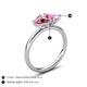 5 - Francesca 1.70 ctw Heart Shape (6.00 mm) Pink Tourmaline & Lab Created Pink Sapphire Toi Et Moi Engagement Ring 