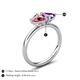5 - Francesca 1.48 ctw Heart Shape (6.00 mm) Pink Tourmaline & Amethyst Toi Et Moi Engagement Ring 