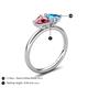 5 - Francesca 1.80 ctw Heart Shape (6.00 mm) Pink Tourmaline & Blue Topaz Toi Et Moi Engagement Ring 