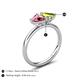 5 - Francesca 1.75 ctw Heart Shape (6.00 mm) Pink Tourmaline & Peridot Toi Et Moi Engagement Ring 