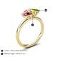 5 - Francesca 1.75 ctw Heart Shape (6.00 mm) Pink Tourmaline & Peridot Toi Et Moi Engagement Ring 