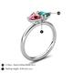 5 - Francesca 1.80 ctw Heart Shape (6.00 mm) Pink Tourmaline & London Blue Topaz Toi Et Moi Engagement Ring 