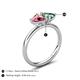 5 - Francesca 1.55 ctw Heart Shape (6.00 mm) Pink Tourmaline & Lab Created Alexandrite Toi Et Moi Engagement Ring 