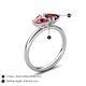 5 - Francesca 1.75 ctw Heart Shape (6.00 mm) Pink Tourmaline & Red Garnet Toi Et Moi Engagement Ring 