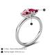 5 - Francesca 1.60 ctw Heart Shape (6.00 mm) Pink Tourmaline & Lab Created Ruby Toi Et Moi Engagement Ring 