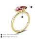 5 - Francesca 1.75 ctw Heart Shape (6.00 mm) Pink Tourmaline & Red Garnet Toi Et Moi Engagement Ring 