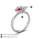 5 - Francesca 1.25 ctw Heart Shape (6.00 mm) Pink Tourmaline & Opal Toi Et Moi Engagement Ring 
