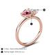 5 - Francesca 1.70 ctw Heart Shape (6.00 mm) Pink Tourmaline & Lab Created White Sapphire Toi Et Moi Engagement Ring 