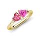 4 - Francesca 1.70 ctw Heart Shape (6.00 mm) Pink Tourmaline & Lab Created Pink Sapphire Toi Et Moi Engagement Ring 