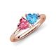 4 - Francesca 1.80 ctw Heart Shape (6.00 mm) Pink Tourmaline & Blue Topaz Toi Et Moi Engagement Ring 