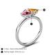 5 - Francesca 1.48 ctw Heart Shape (6.00 mm) Pink Tourmaline & Citrine Toi Et Moi Engagement Ring 