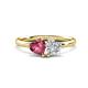 1 - Francesca 1.50 ctw Heart Shape (6.00 mm) Pink Tourmaline & Moissanite Toi Et Moi Engagement Ring 