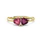 1 - Francesca 1.90 ctw Heart Shape (6.00 mm) Pink Tourmaline & Rhodolite Garnet Toi Et Moi Engagement Ring 