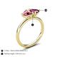 5 - Francesca 1.90 ctw Heart Shape (6.00 mm) Pink Tourmaline & Rhodolite Garnet Toi Et Moi Engagement Ring 