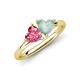 4 - Francesca 1.25 ctw Heart Shape (6.00 mm) Pink Tourmaline & Opal Toi Et Moi Engagement Ring 