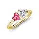 4 - Francesca 1.70 ctw Heart Shape (6.00 mm) Pink Tourmaline & Lab Created White Sapphire Toi Et Moi Engagement Ring 