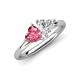 4 - Francesca 1.70 ctw Heart Shape (6.00 mm) Pink Tourmaline & Lab Created White Sapphire Toi Et Moi Engagement Ring 