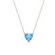 1 - Zaria 0.57 ct Blue Topaz Heart Shape (5.00 mm) Solitaire Pendant Necklace 