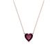 1 - Zaria 0.70 ct Rhodolite Garnet Heart Shape (5.00 mm) Solitaire Pendant Necklace 