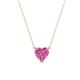 1 - Zaria 0.90 ct Lab Created Pink Sapphire Heart Shape (6.00 mm) Solitaire Pendant Necklace 