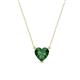 1 - Zaria 0.75 ct Lab Created Emerald Heart Shape (6.00 mm) Solitaire Pendant Necklace 