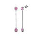 1 - Robin 1.05 ctw Pink Sapphire Bezel set Women Drop Dangle Earrings 