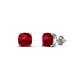 1 - Alida 1.62 ctw (5.00 mm) Cushion Shape Lab Created Ruby Solitaire Women Stud Earrings 