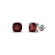 1 - Alida 1.50 ctw (5.00 mm) Cushion Shape Red Garnet Solitaire Women Stud Earrings 