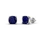 1 - Alida 2.66 ctw (6.00 mm) Cushion Shape Lab Created Blue Sapphire Solitaire Women Stud Earrings 