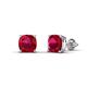 1 - Alida 2.66 ctw (6.00 mm) Cushion Shape Lab Created Ruby Solitaire Women Stud Earrings 