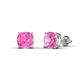 1 - Alida 2.60 ctw (6.00 mm) Cushion Shape Lab Created Pink Sapphire Solitaire Women Stud Earrings 