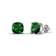 1 - Alida 1.80 ctw (6.00 mm) Cushion Shape Lab Created Emerald Solitaire Women Stud Earrings 