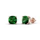 1 - Alida 1.80 ctw (6.00 mm) Cushion Shape Lab Created Emerald Solitaire Women Stud Earrings 