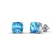 1 - Alida 2.50 ctw (6.00 mm) Cushion Shape Blue Topaz Solitaire Women Stud Earrings 