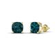 1 - Alida 2.50 ctw (6.00 mm) Cushion Shape London Blue Topaz Solitaire Women Stud Earrings 