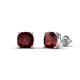 1 - Alida 2.40 ctw (6.00 mm) Cushion Shape Red Garnet Solitaire Women Stud Earrings 