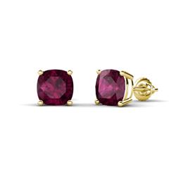 Alida ctw Cushion Shape Rhodolite Garnet Solitaire Women Stud Earrings ctw Cushion Shape Rhodolite Garnet Solitaire Women Prong set Stud Earrings in K Yellow Gold
